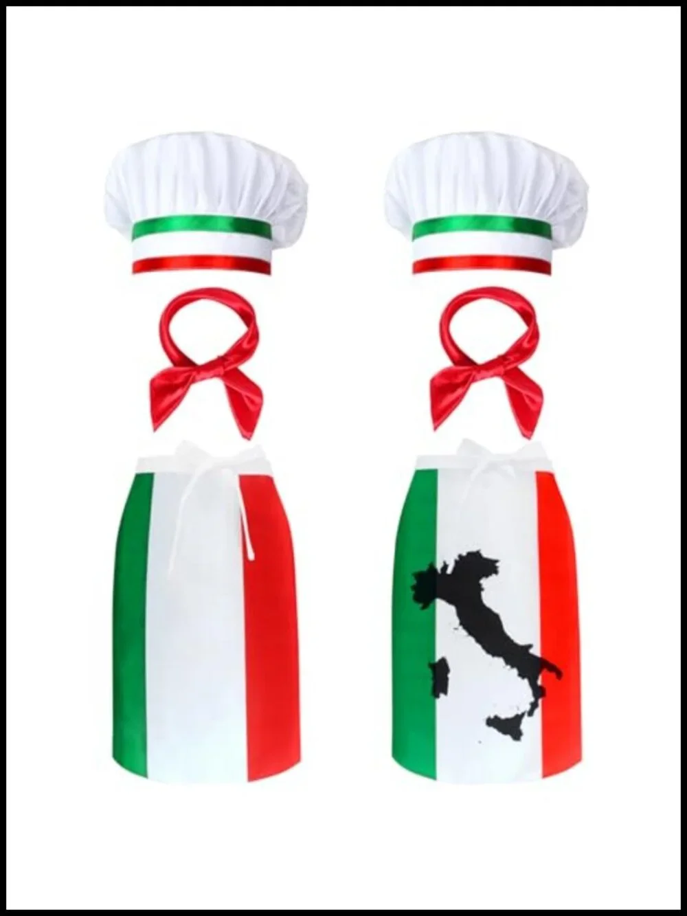 Italian Chef Costume Set with Aprons Hats Bandanas Pizza Party Kitchen